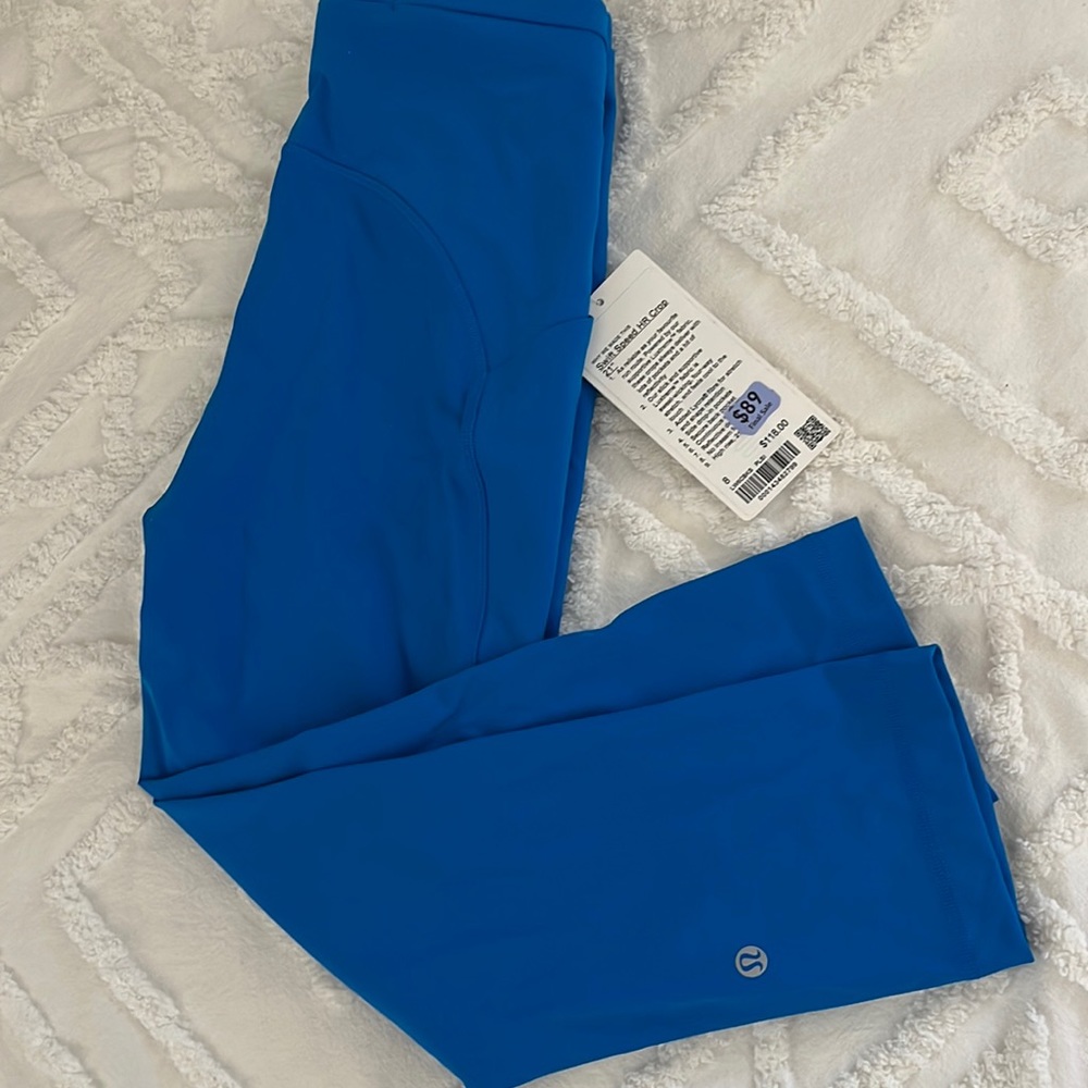 Lululemon Swift Speed HR Crop 21” Size 8 Blue New With Tags